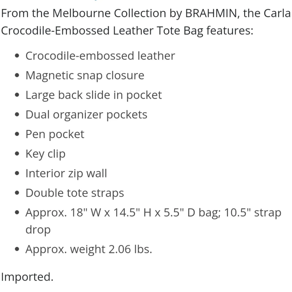 ‼️VERY RARE!‼️ 🎒 BRAHMIN Awestruck CARLA Crocodile-Embossed Leather Tote Bag 🎒